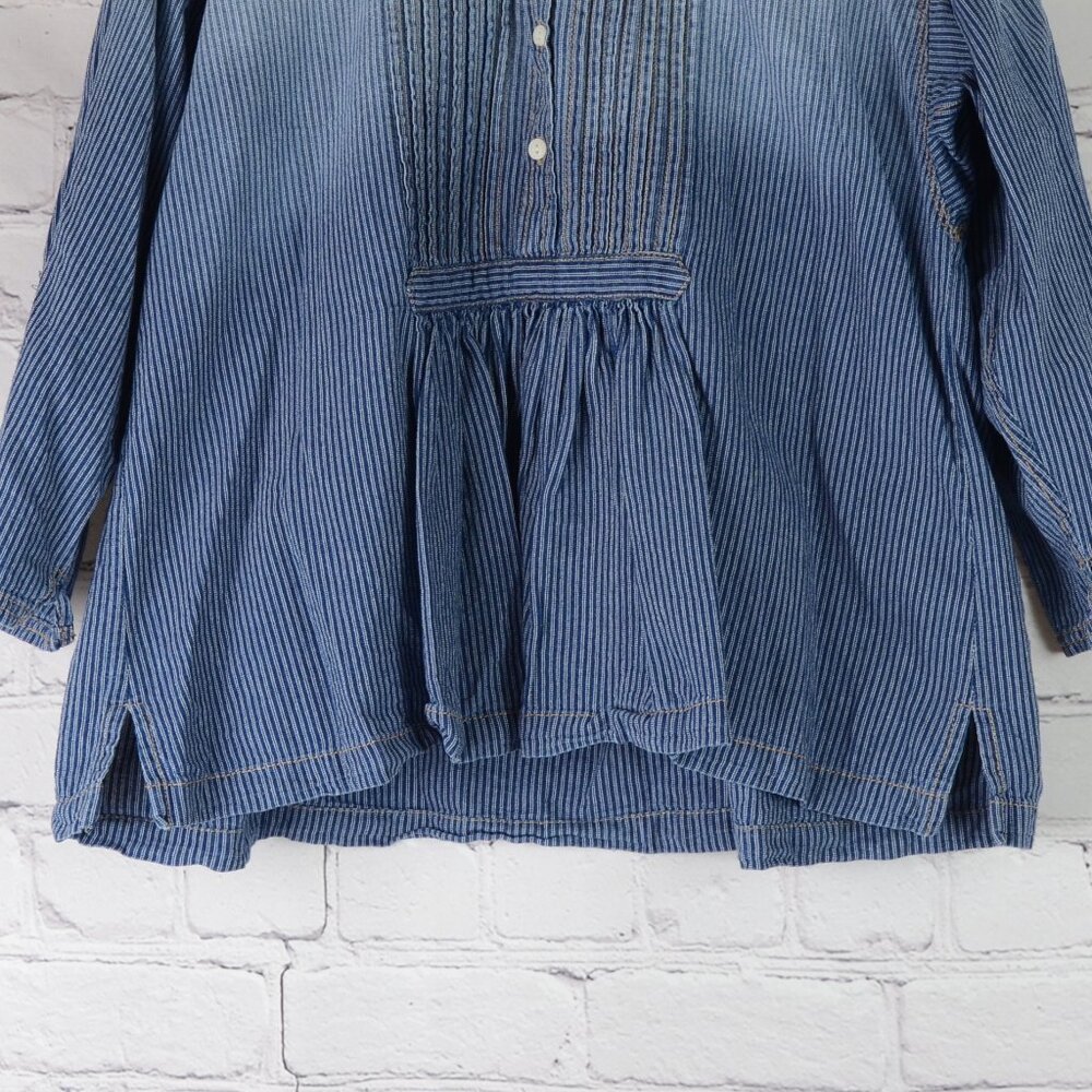 CURRENT/ELLIOTT Pintuck Chambray Railroad Stripe Shirt - Picture 8 of 10